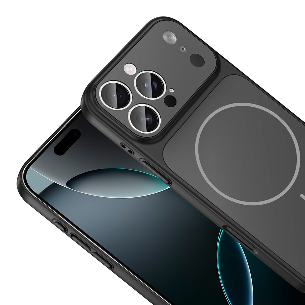 Apple iPhone 15 Pro Max Kılıf Zore M-Safe Şarj Özellikli Kamera Korumalı Formen Kapak Mavi