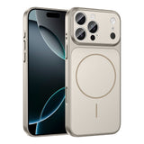 Apple iPhone 15 Pro Max Kılıf Zore M-Safe Şarj Özellikli Kamera Korumalı Formen Kapak Gri