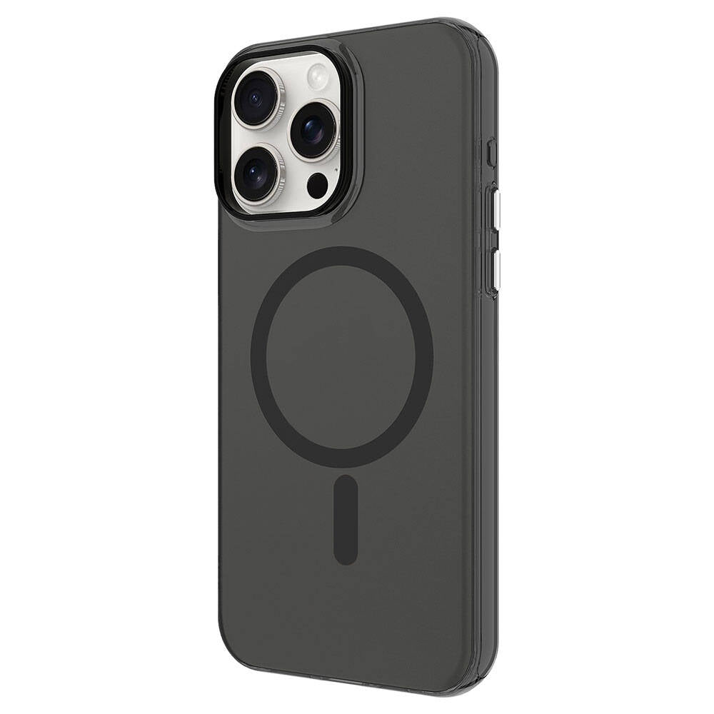 Apple iPhone 15 Pro Max Kılıf Zore M-safe Şarj Özellikli Buzlu Transparan C-Pro Sert Kapak Derin Mor