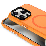 Apple iPhone 15 Pro Max Kılıf Zore M-safe Şarj Özellikli Buzlu Transparan C-Pro Sert Kapak Renksiz