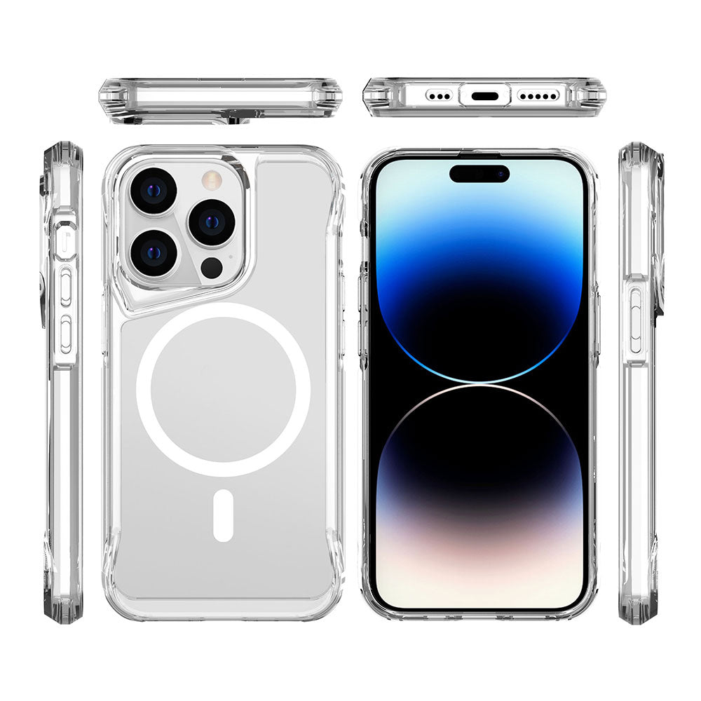 Apple iPhone 15 Pro Max Kılıf Zore M-safe Şarj Özellikli T-Max M-safe Kapak Renksiz