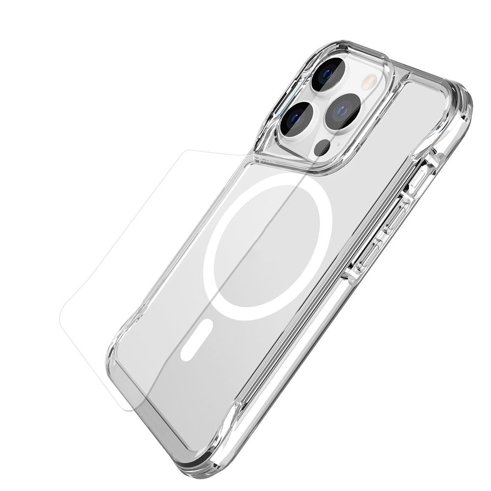 Apple iPhone 15 Pro Max Kılıf Zore M-safe Şarj Özellikli T-Max M-safe Kapak Renksiz