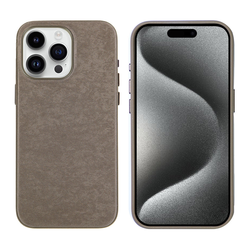 Apple iPhone 15 Pro Max Kılıf Zore Mikro Fiber Mimoza Kapak Kahverengi