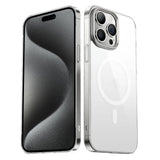 Apple iPhone 15 Pro Max Kılıf Zore Wireless Şarj Özellikli Şeffaf G-Glass Kapak Siyah