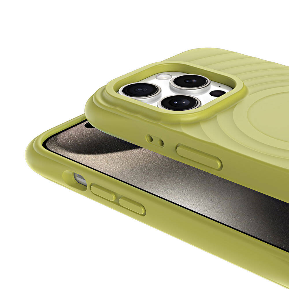 Apple iPhone 15 Pro Max M-safe Şarj Özellikli Airbagli Mat Görünümlü Zore Hepi Kapak Beyaz