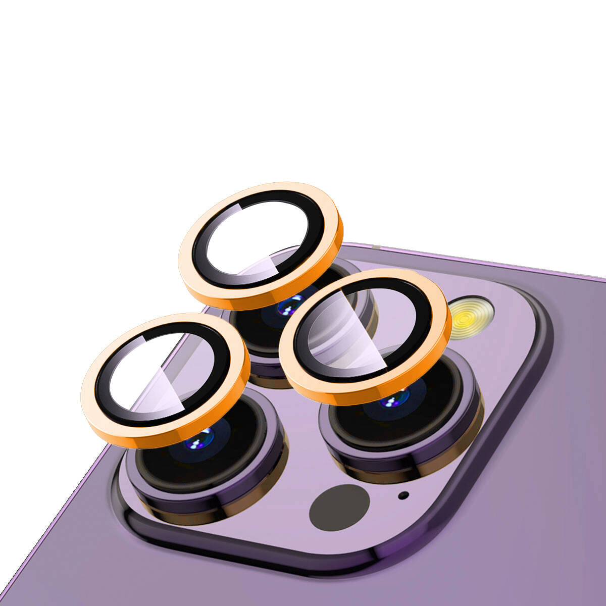 Apple iPhone 15 Pro Zore CL-12 Premium Safir Parmak İzi Bırakmayan Anti-Reflective Kamera Lens Koruyucu Midnight