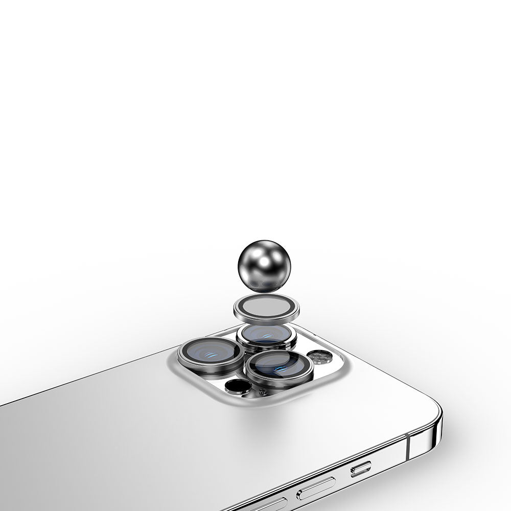 Apple iPhone 15 Pro Zore CL-13 Kamera Lens Koruyucu Gümüş