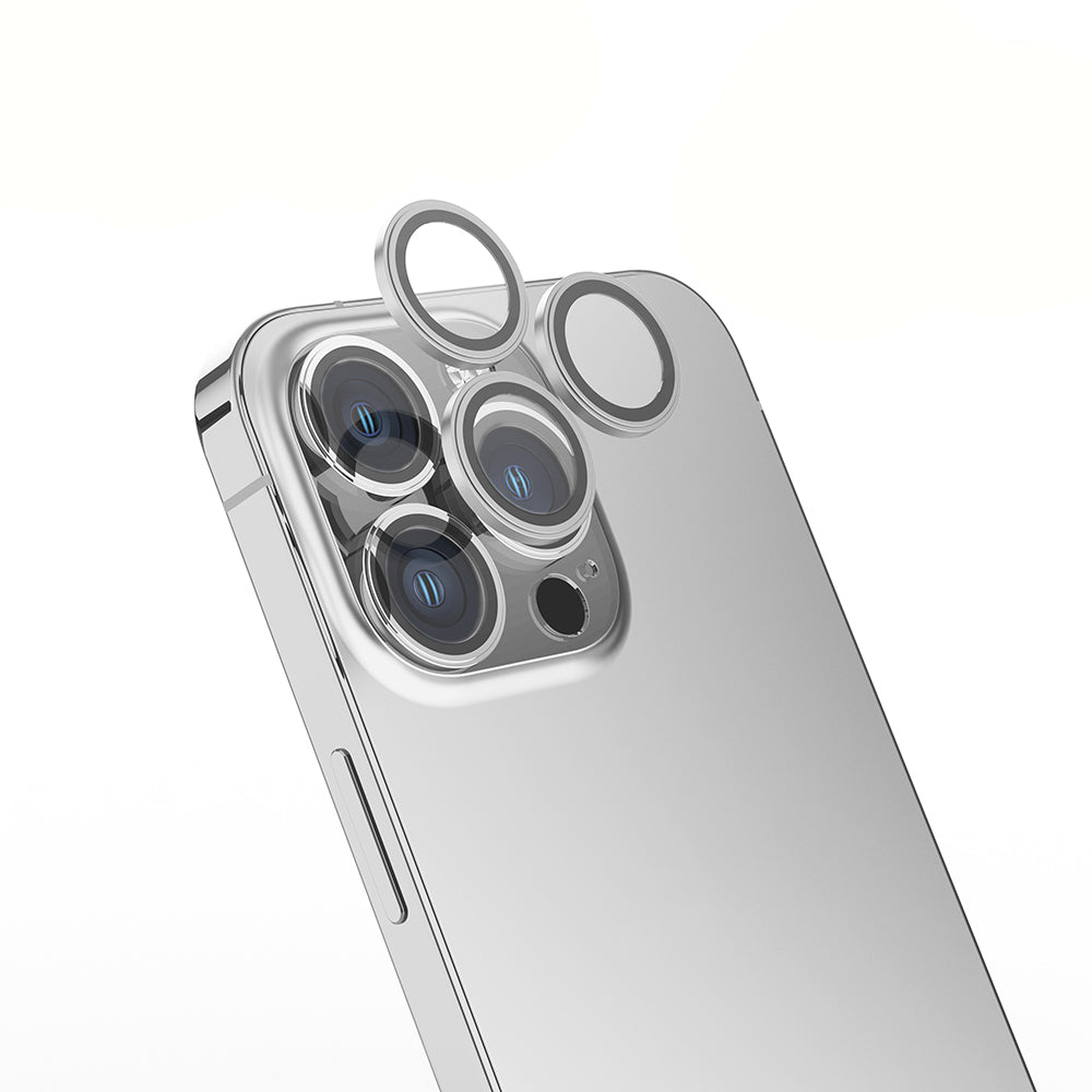 Apple iPhone 15 Pro Zore Mikro Kamera Lens Koruyucu Gümüş