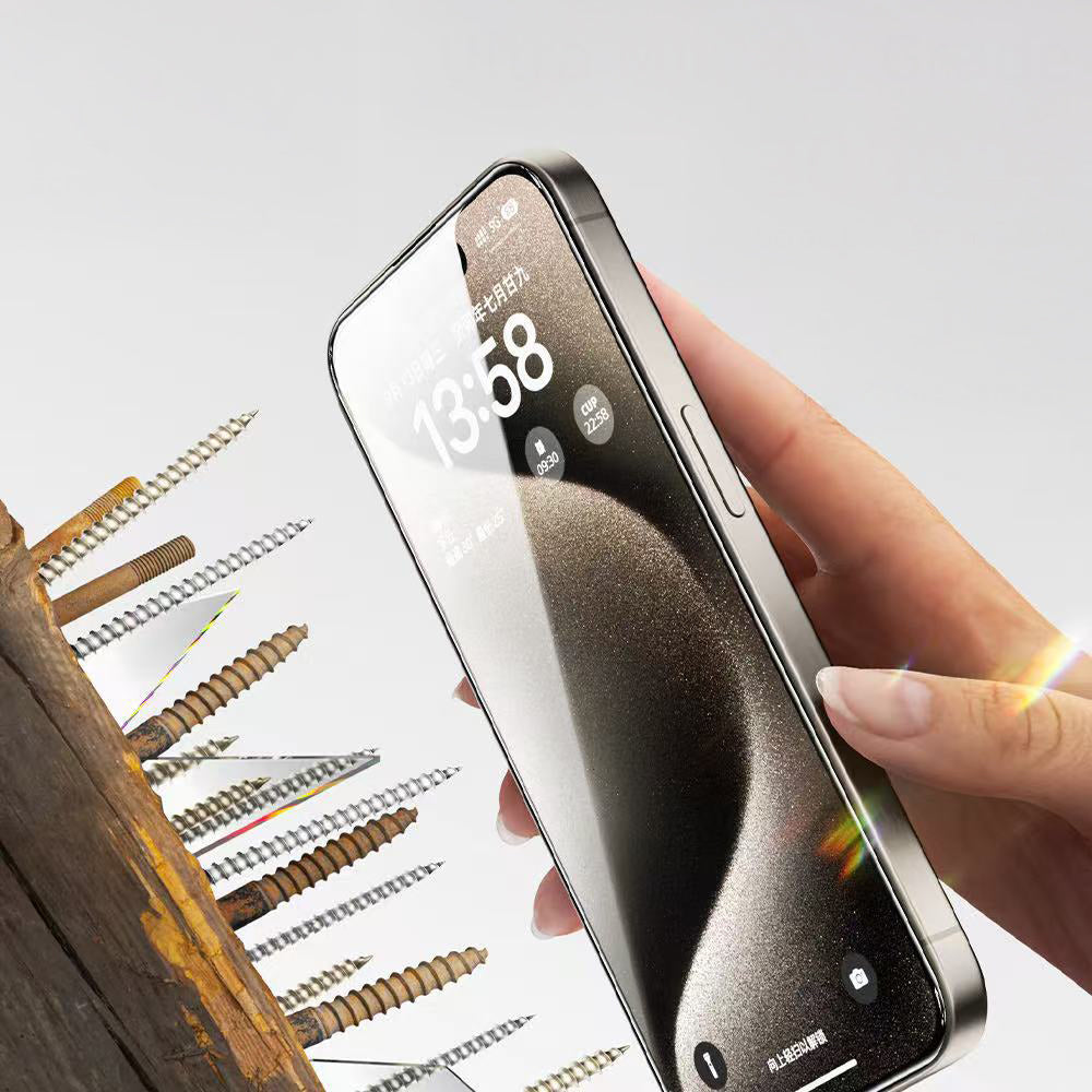 Apple iPhone 15 2.5D Oliv HD Temperli Cam Ekran Koruyucu + Kolay Uygulama Aparatı Şeffaf