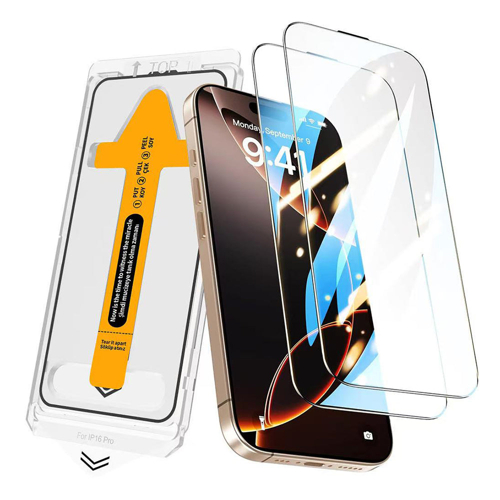 Apple iPhone 15 2.5D Oliv HD Temperli Cam Ekran Koruyucu + Kolay Uygulama Aparatı Şeffaf