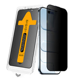 Apple iPhone 15 2.5D Oliv Privacy Temperli Cam Ekran Koruyucu + Kolay Uygulama Aparatı Siyah