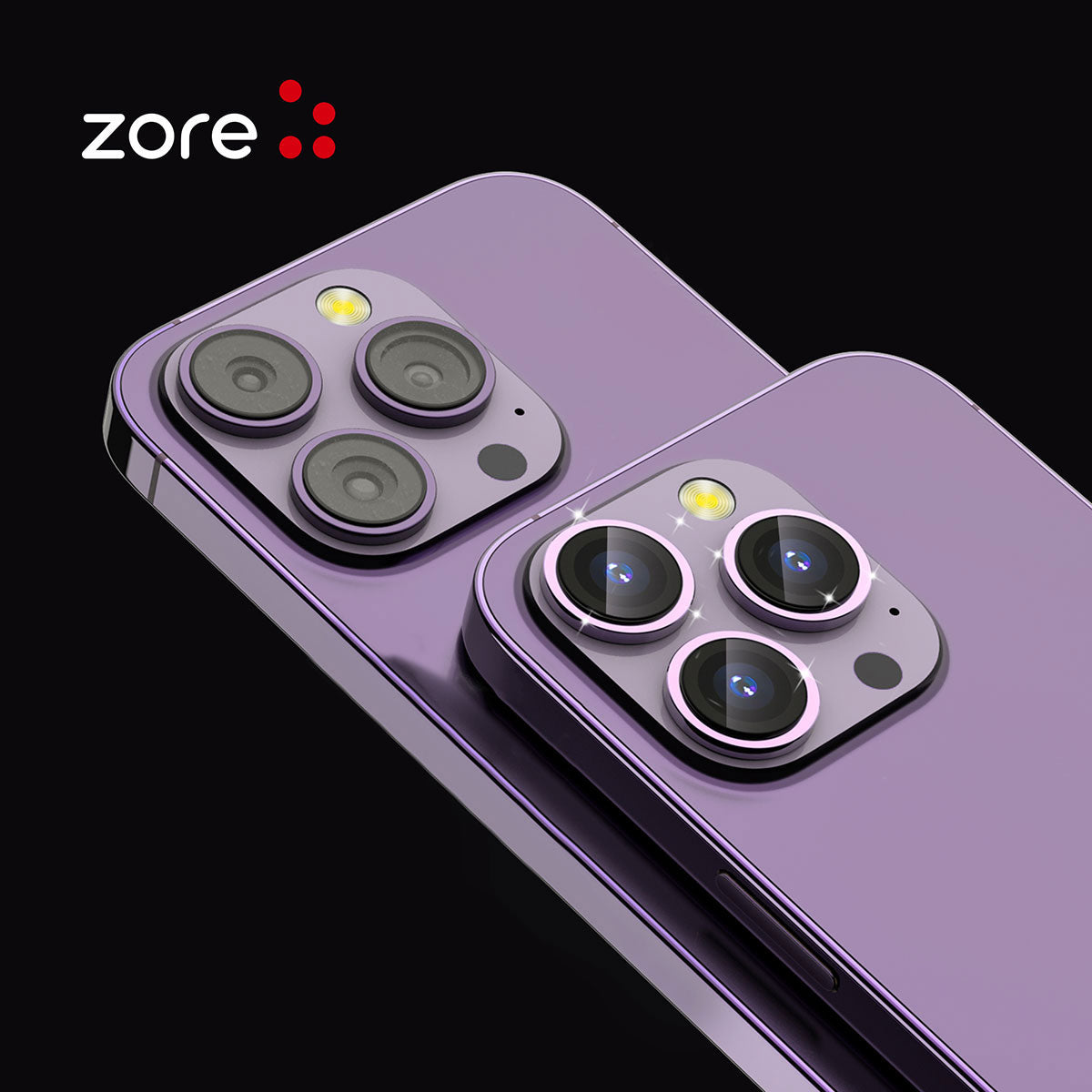 Apple iPhone 15 Zore CL-12 Premium Safir Parmak İzi Bırakmayan Anti-Reflective Kamera Lens Koruyucu Baby Blue