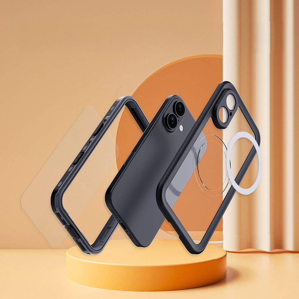 Apple iPhone 16 Kılıf 1-1 Su Geçirmez Kılıf Siyah