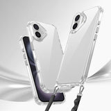 Apple iPhone 16 Kılıf Airbagli Takılabilir Askı Aparatlı Zore Snap Silikon Kapak Şeffaf