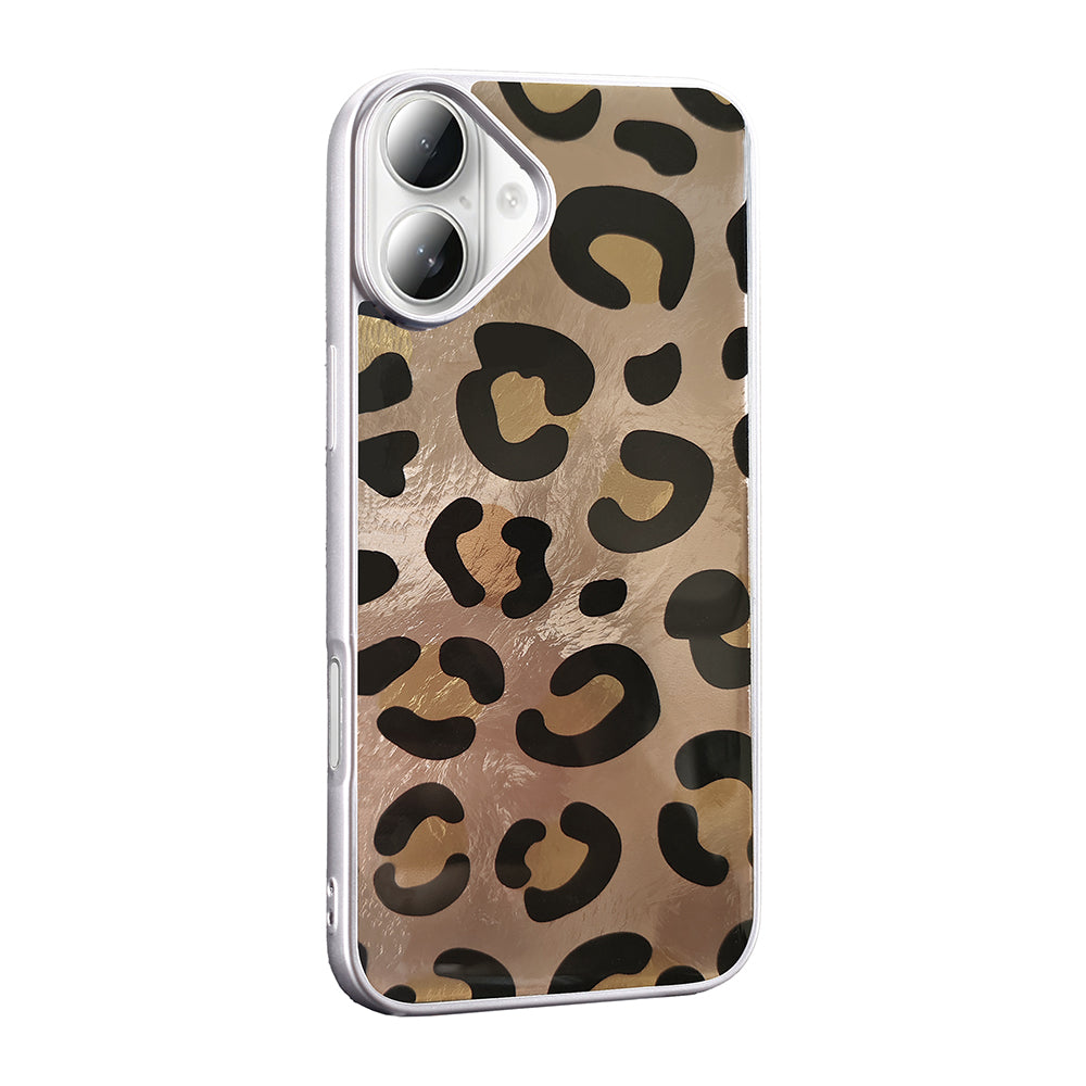Apple iPhone 16 Kılıf Desenli Zore Mep Kapak Gold Leopar