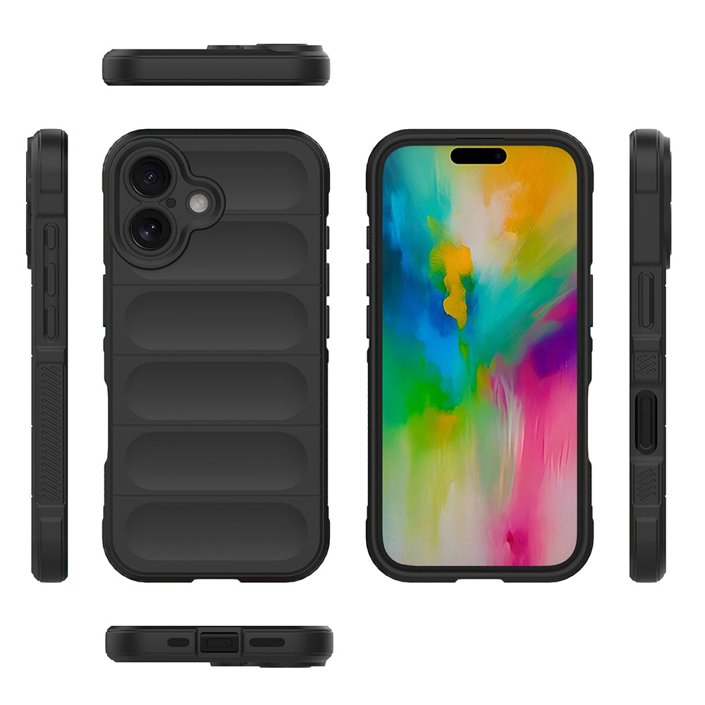 Apple iPhone 16 Kılıf Esnek TPU Oyuklu Arka Yüzey Tasarımlı Zore Etnik Silikon Kapak Koyu Yeşil
