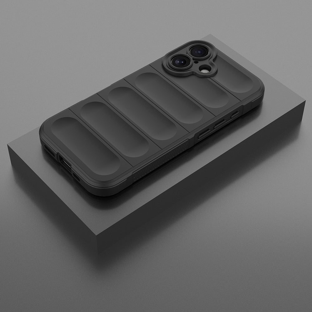 Apple iPhone 16 Kılıf Esnek TPU Oyuklu Arka Yüzey Tasarımlı Zore Etnik Silikon Kapak Lacivert