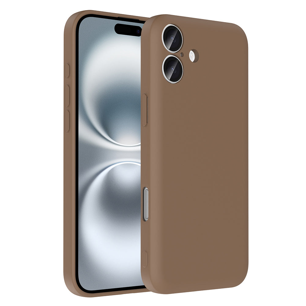Apple iPhone 16 Kılıf Kamera Korumalı Kartlık Hazneli Zore Vitra Kapak Kahverengi