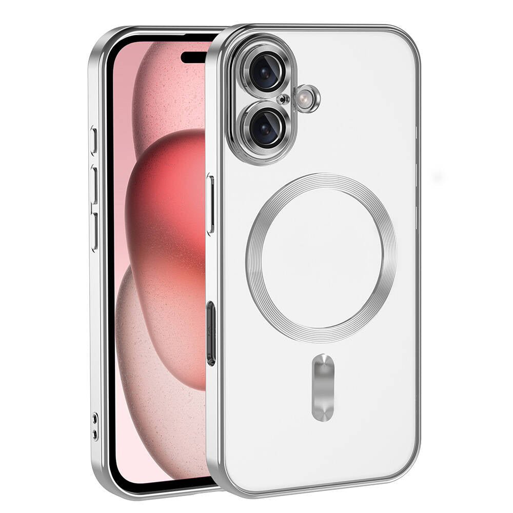 Apple iPhone 16 Kılıf Kamera Korumalı M-safe Wireless Şarj Özellikli Zore Demre Kapak Lila
