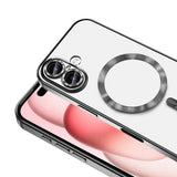 Apple iPhone 16 Kılıf Kamera Korumalı M-safe Wireless Şarj Özellikli Zore Demre Kapak Mavi