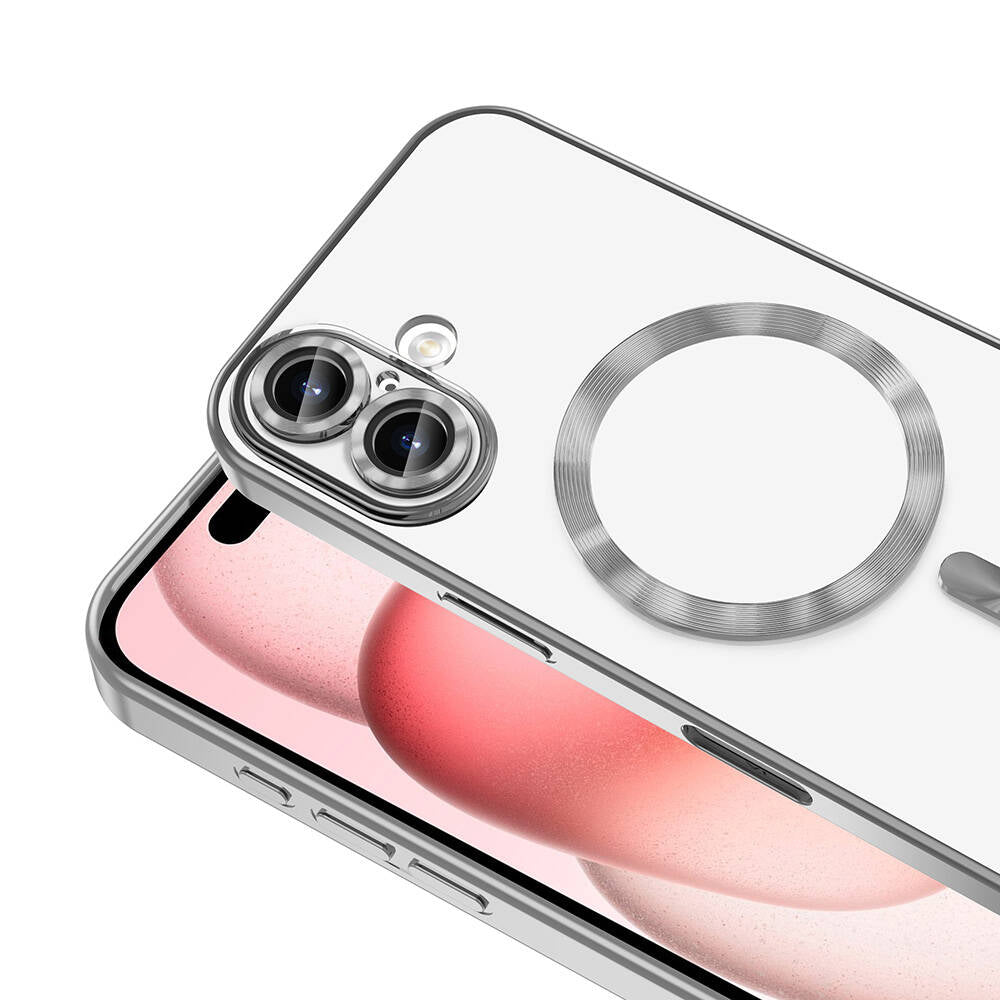 Apple iPhone 16 Kılıf Kamera Korumalı M-safe Wireless Şarj Özellikli Zore Demre Kapak Rose Gold
