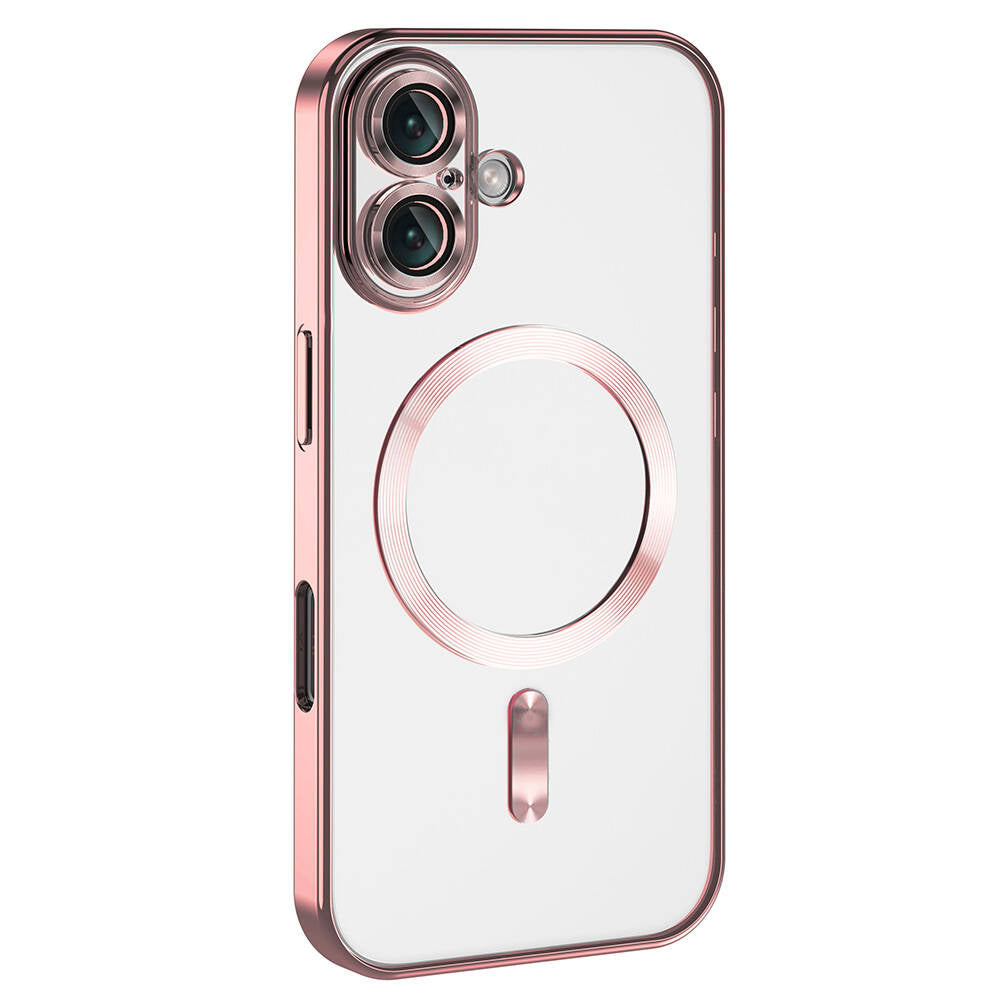 Apple iPhone 16 Kılıf Kamera Korumalı M-safe Wireless Şarj Özellikli Zore Demre Kapak Lila