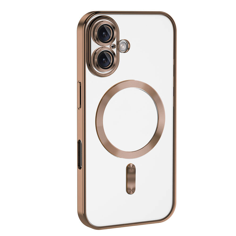 Apple iPhone 16 Kılıf Kamera Korumalı M-safe Wireless Şarj Özellikli Zore Demre Kapak Siyah