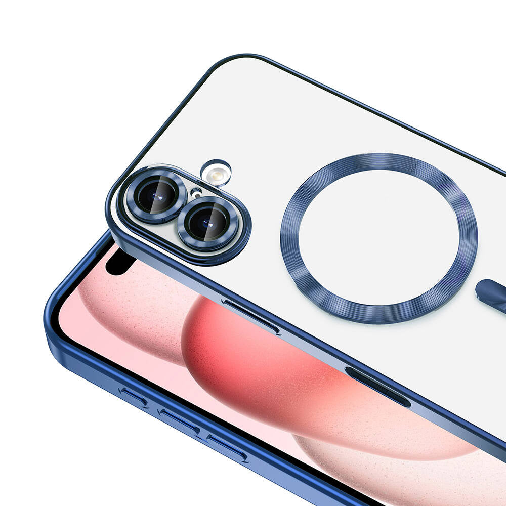 Apple iPhone 16 Kılıf Kamera Korumalı M-safe Wireless Şarj Özellikli Zore Demre Kapak Rose Gold