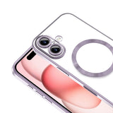Apple iPhone 16 Kılıf Kamera Korumalı M-safe Wireless Şarj Özellikli Zore Demre Kapak Derin Mor