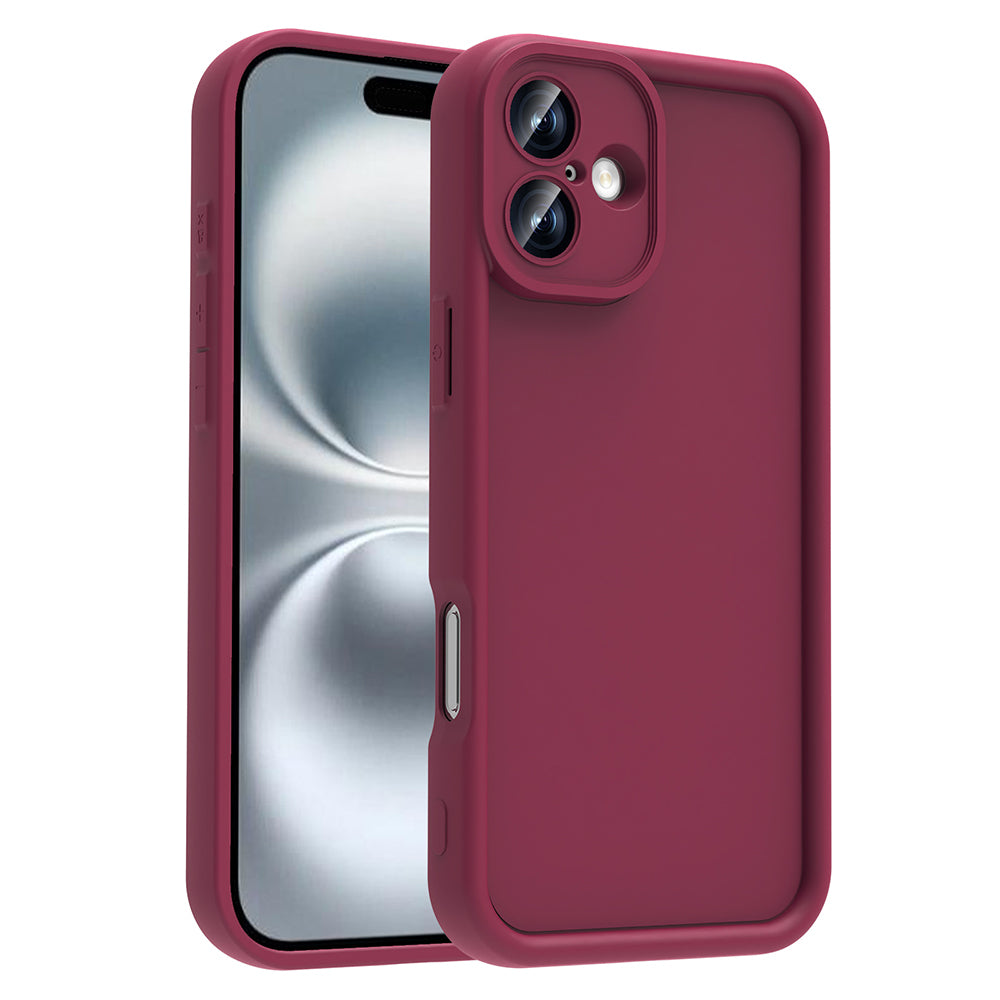 Apple iPhone 16 Kılıf Kamera Korumalı Zore Ananas Kapak Mürdüm