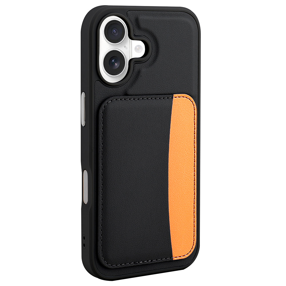 Apple iPhone 16 Kılıf Kartlıklı Zore X-Kart Silikon Kapak Kahverengi