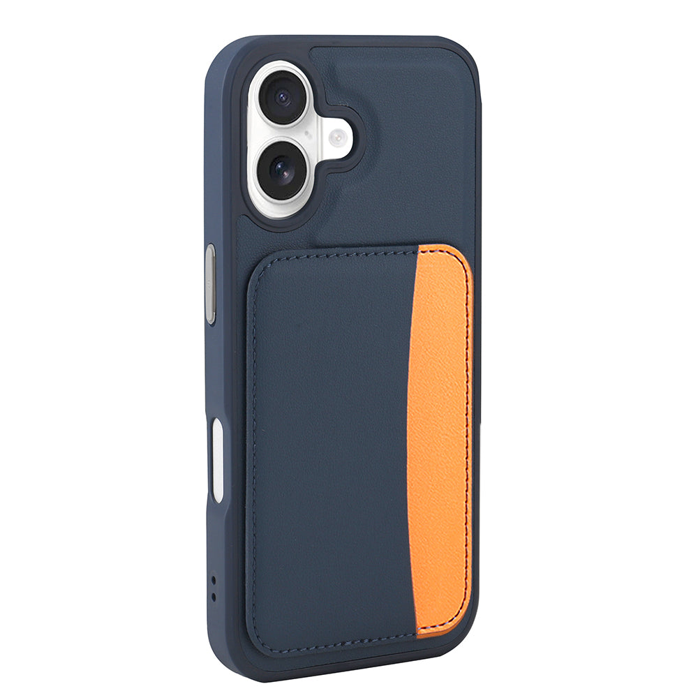 Apple iPhone 16 Kılıf Kartlıklı Zore X-Kart Silikon Kapak Kahverengi