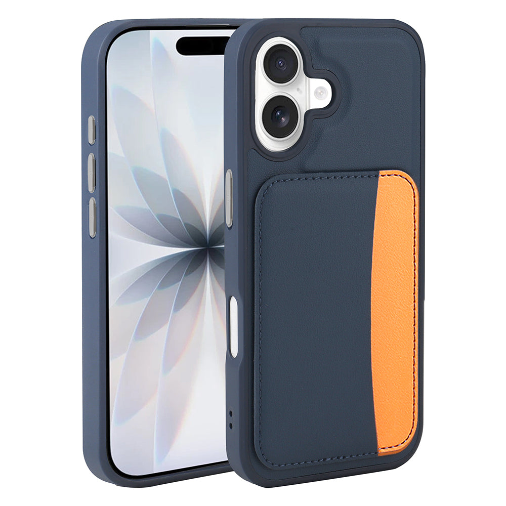 Apple iPhone 16 Kılıf Kartlıklı Zore X-Kart Silikon Kapak Turuncu