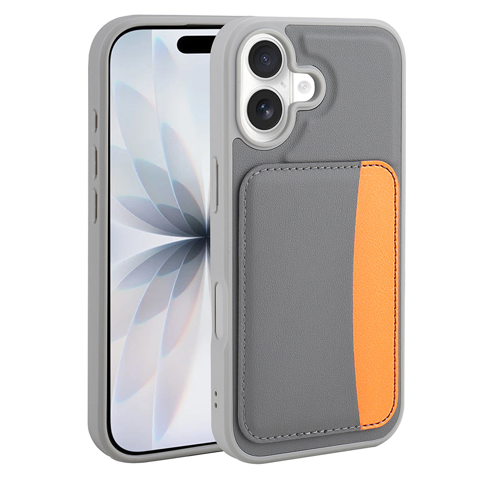 Apple iPhone 16 Kılıf Kartlıklı Zore X-Kart Silikon Kapak Koyu Gri