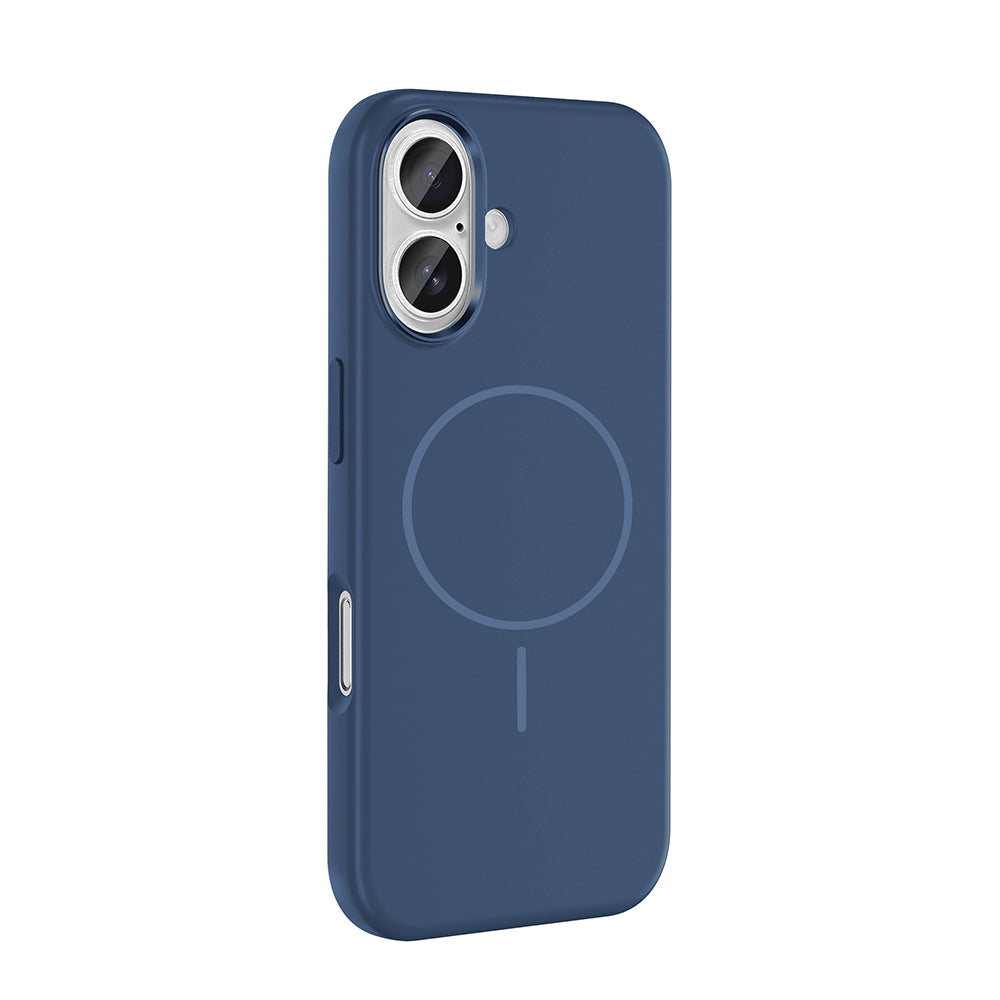 Apple iPhone 16 Kılıf M-Safe Şarj Özellikli Metal Kamera Çerçeveli Zore Edi Silikon Kapak Titanyum-Gri