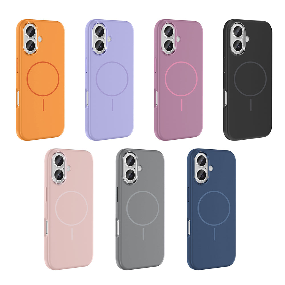 Apple iPhone 16 Kılıf M-Safe Şarj Özellikli Metal Kamera Çerçeveli Zore Edi Silikon Kapak Siyah