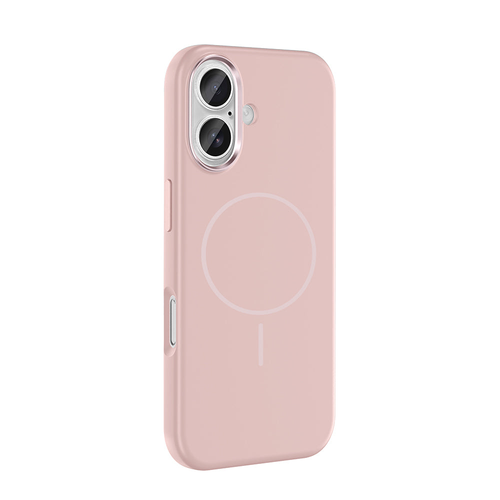 Apple iPhone 16 Kılıf M-Safe Şarj Özellikli Metal Kamera Çerçeveli Zore Edi Silikon Kapak Titanyum-Gri