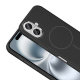 Apple iPhone 16 Kılıf M-Safe Şarj Özellikli Metal Kamera Çerçeveli Zore Edi Silikon Kapak Titanyum-Gri