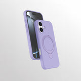 Apple iPhone 16 Kılıf M-safe Şarj Özellikli Standlı Zore Samara Kapak Lila