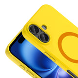 Apple iPhone 16 Kılıf M-Safe Şarj Özellikli Zore Aris Silikon Kapak Sarı