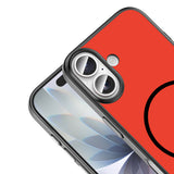 Apple iPhone 16 Kılıf M-Safe Şarj Özellikli Zore Lora PC Kapak Kırmızı-Gri