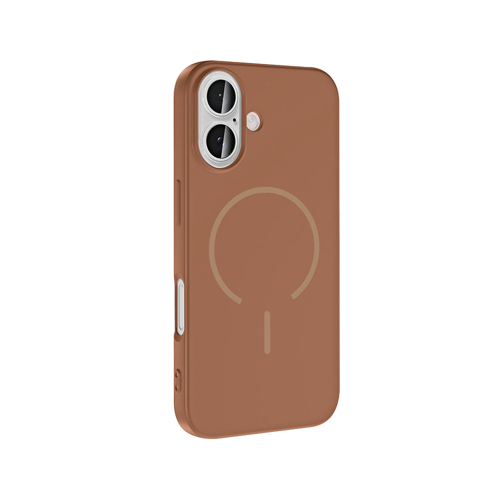 Apple iPhone 16 Kılıf M-safe Şarj Özellikli Zore Meta Kapak Rose Pembe