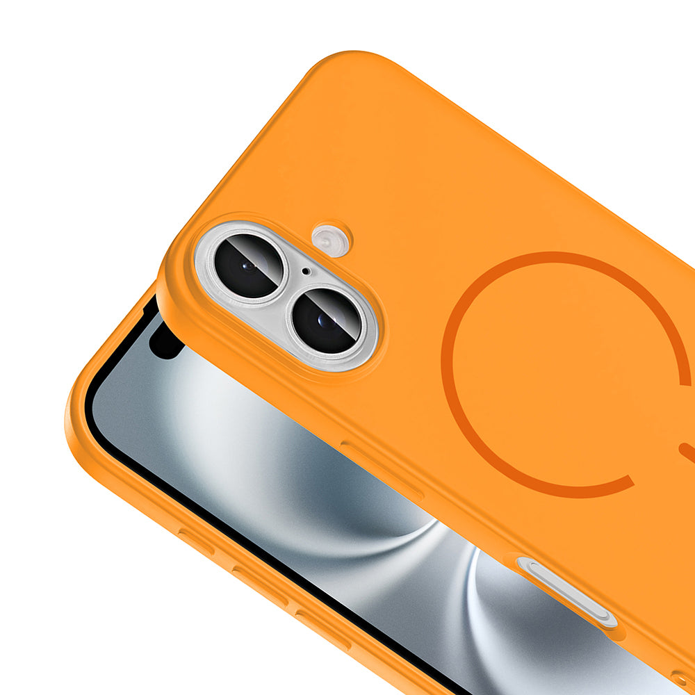 Apple iPhone 16 Kılıf M-safe Şarj Özellikli Zore Meta Kapak Siyah