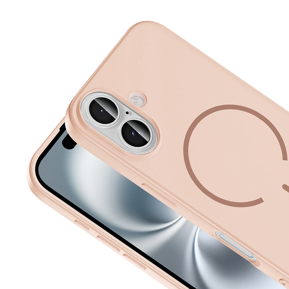 Apple iPhone 16 Kılıf M-safe Şarj Özellikli Zore Meta Kapak Lacivert