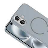 Apple iPhone 16 Kılıf M-safe Şarj Özellikli Zore Meta Kapak Kahverengi