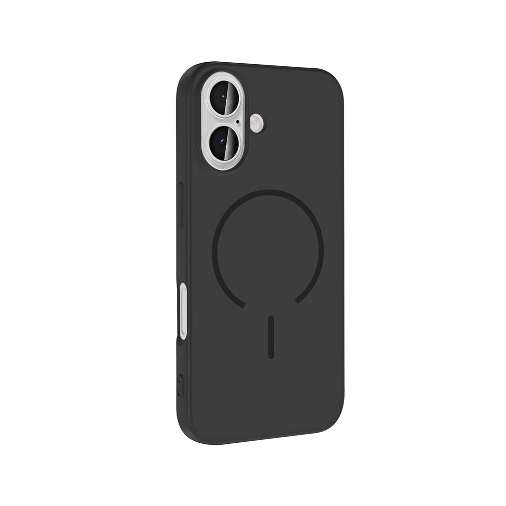 Apple iPhone 16 Kılıf M-safe Şarj Özellikli Zore Meta Kapak Turuncu