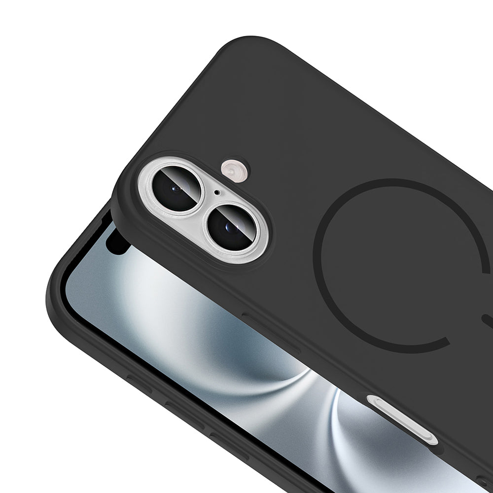 Apple iPhone 16 Kılıf M-safe Şarj Özellikli Zore Meta Kapak Kahverengi