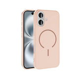 Apple iPhone 16 Kılıf M-safe Şarj Özellikli Zore Meta Kapak Rose Pembe