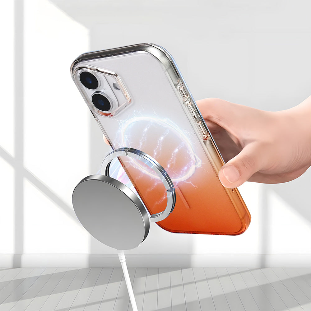 Apple iPhone 16 Kılıf M-Safe Şarj Özellikli Zore Septik Silikon Kapak Pembe