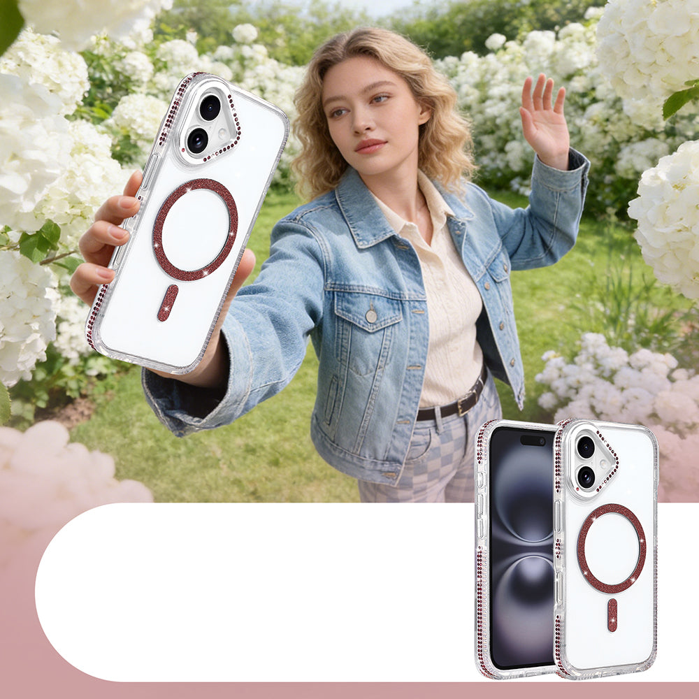 Apple iPhone 16 M-safe Şarj Özellikli Tera Silikon Kılıf Mürdüm